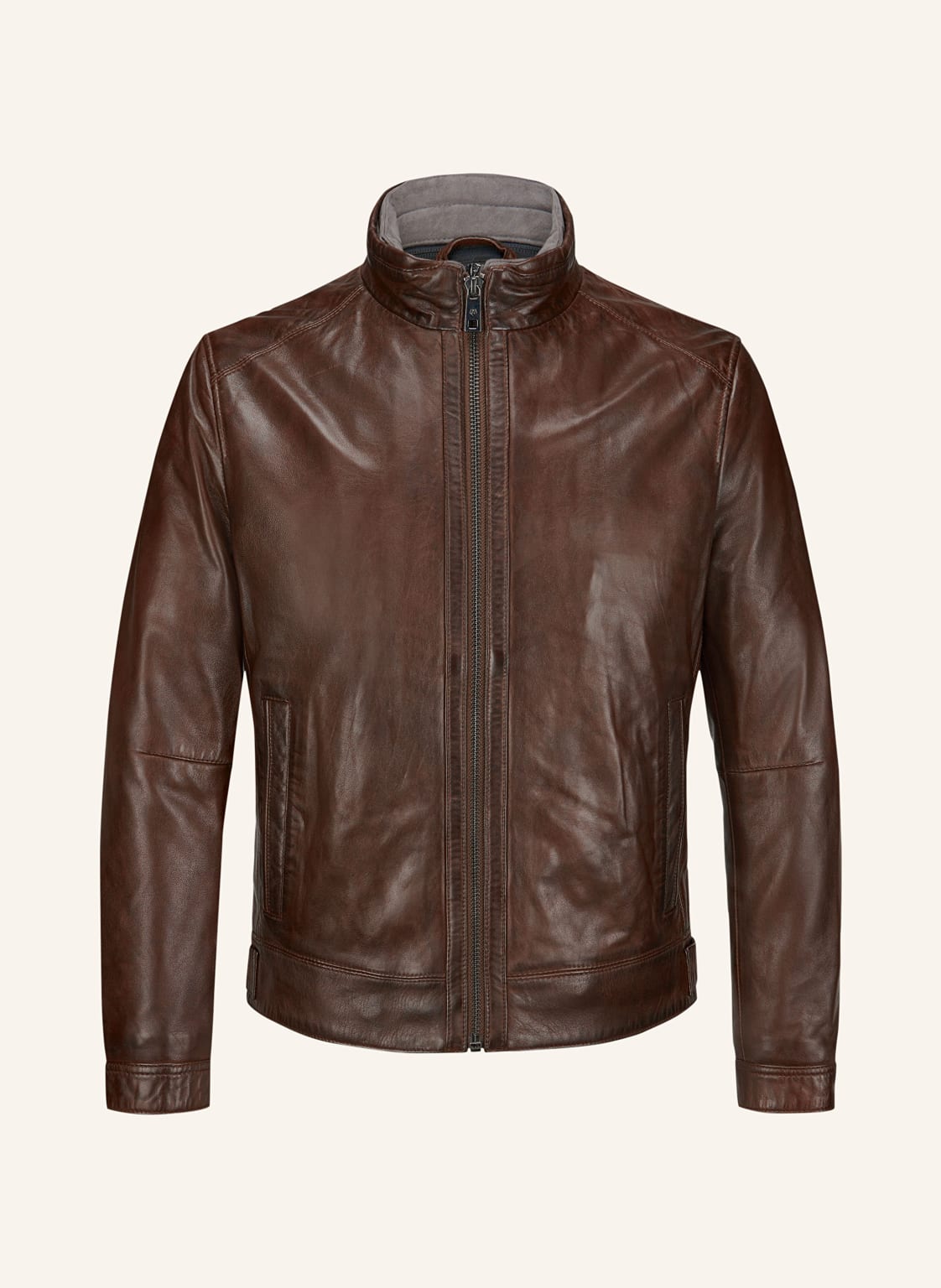 Milestone Lederjacke Msbarney Mit Herausnehmbarer Blende braun von Milestone