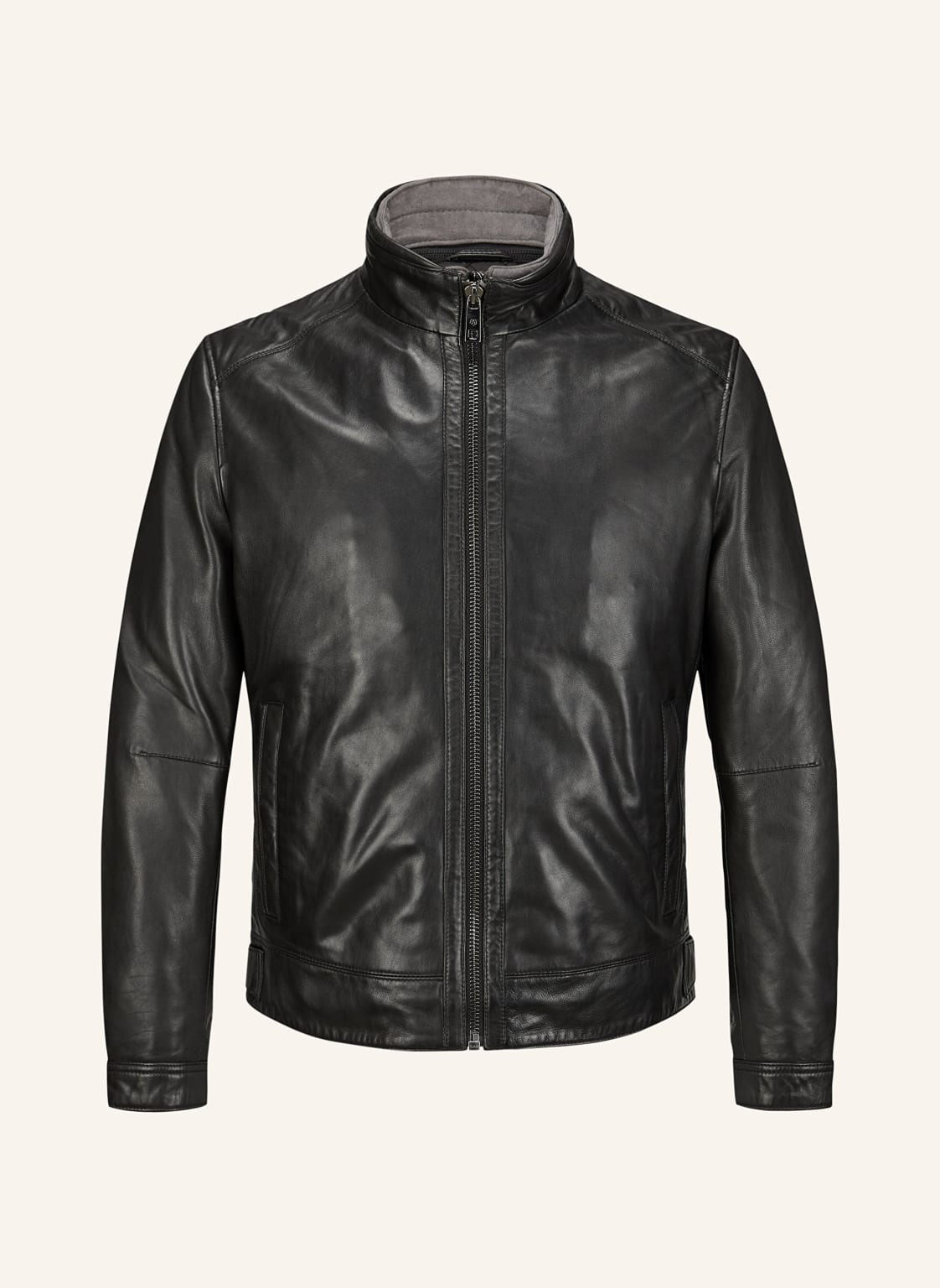 Milestone Lederjacke Msbarney Mit Herausnehmbarer Blende schwarz von Milestone