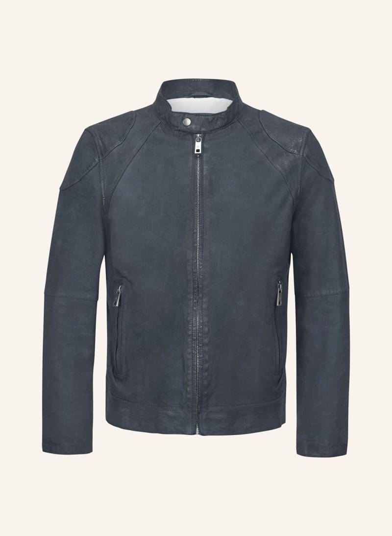 Milestone Lederjacke Msnevio blau von Milestone