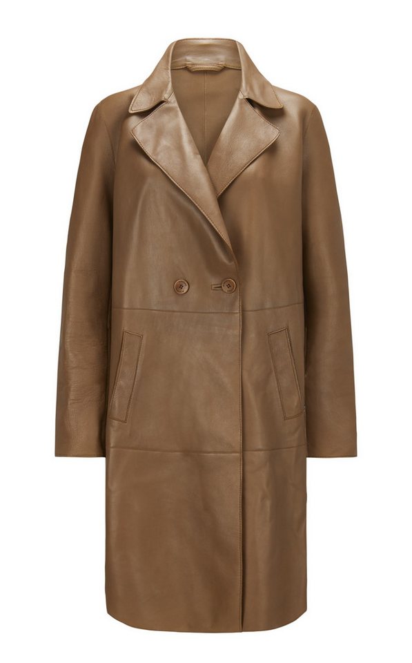 Milestone Ledermantel MSZora mit zweirehiger Knopfleiste aus feinem Nappaleder von Milestone