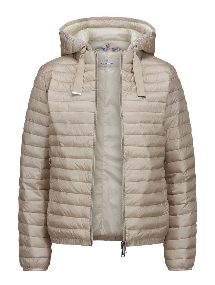Milestone Steppjacke MSAmanda mit Zwei-Wege-Reißverschluss und abnehmbarer Kapuze von Milestone