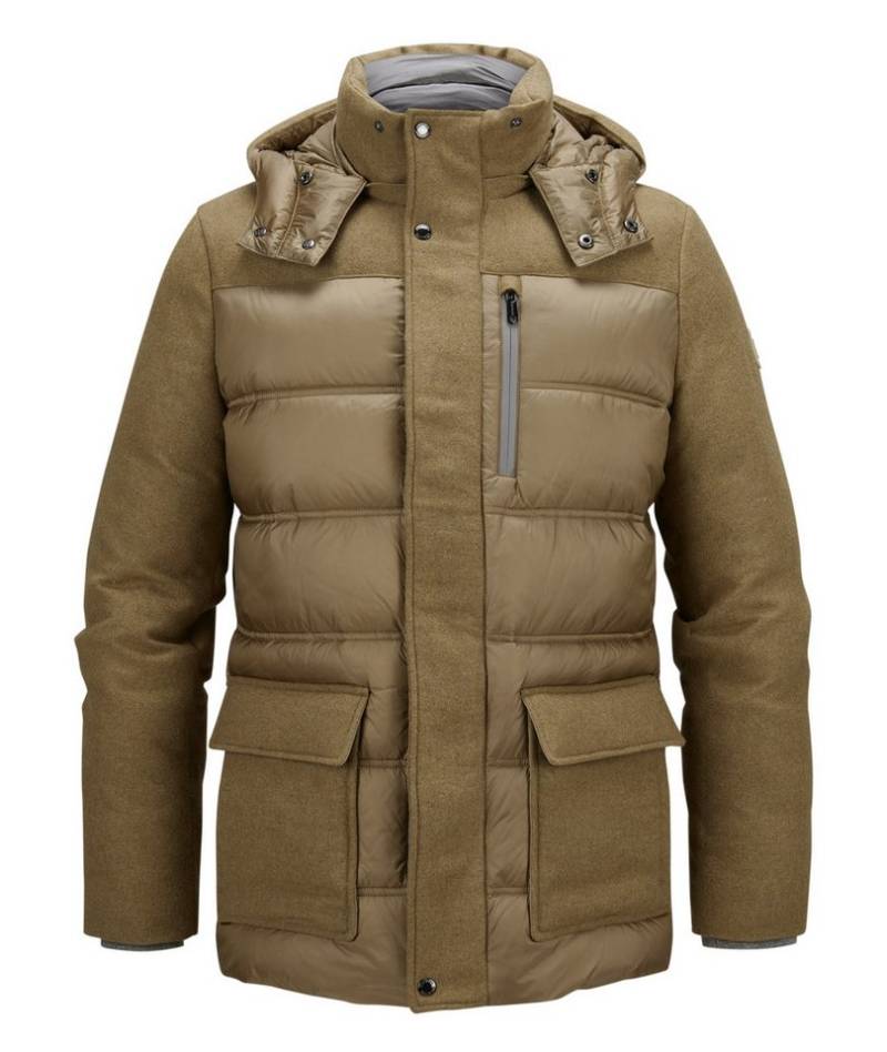 Milestone Steppjacke MSHoward Materialmix aus Wollmischung mit abtrennbarer Kapuze von Milestone