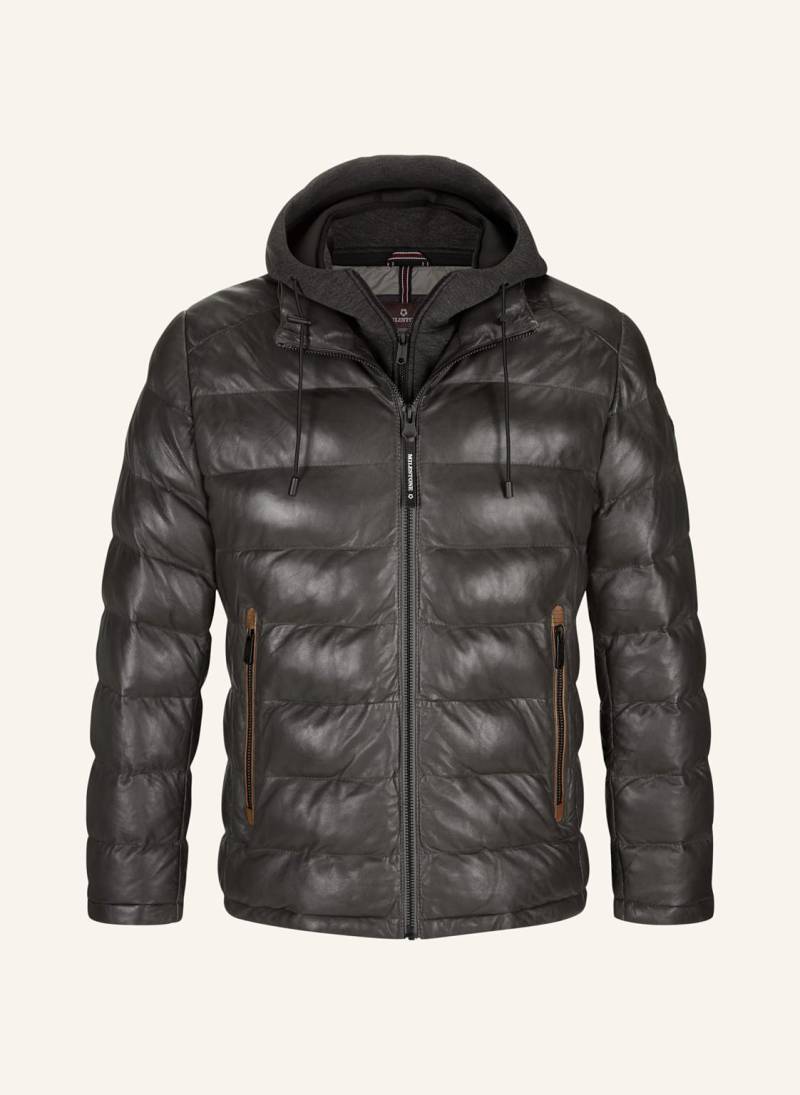 Milestone Steppjacke Mscallisto Aus Leder Mit Herausnehmbarer Blende grau von Milestone