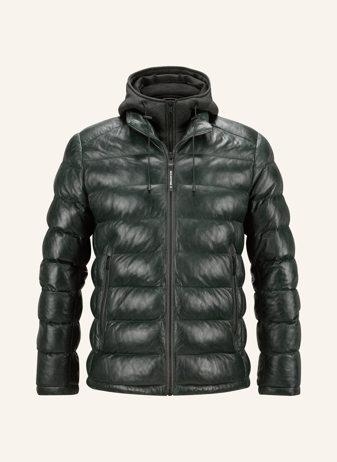 Milestone Steppjacke Mscallisto Aus Leder Mit Herausnehmbarer Blende gruen von Milestone
