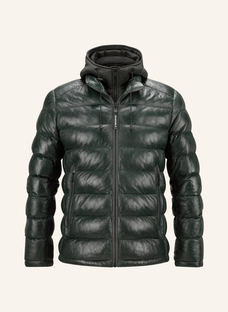 Milestone Steppjacke Mscallisto Aus Leder Mit Herausnehmbarer Blende gruen von Milestone