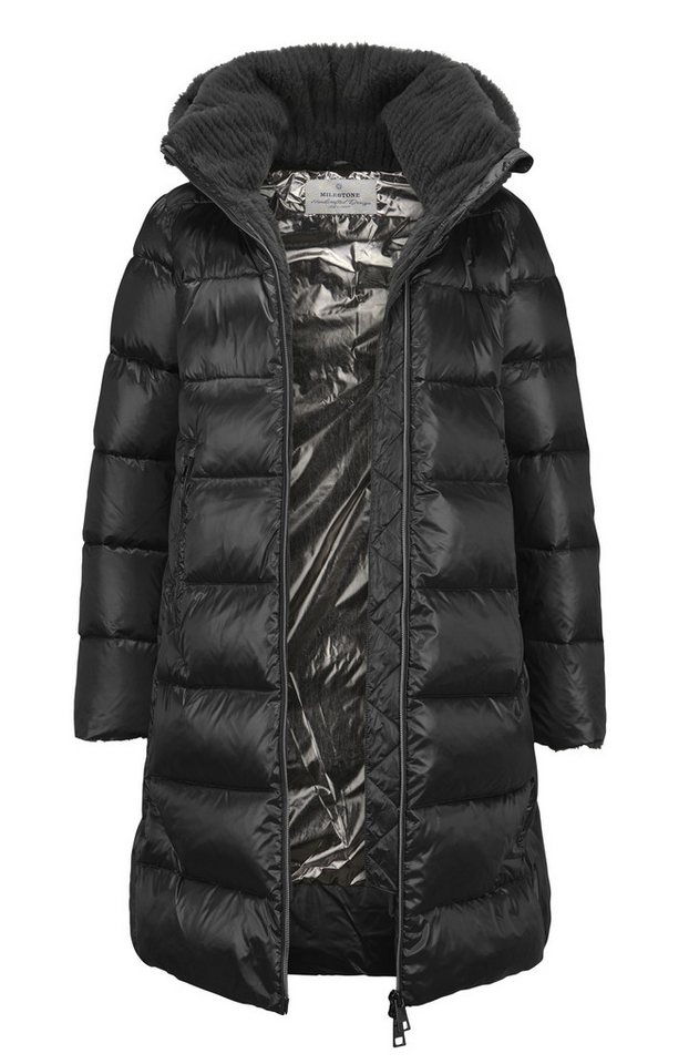 Milestone Steppmantel MSRocky mit Kunstpelz am Kragen und abnehmbarer Kapuze von Milestone