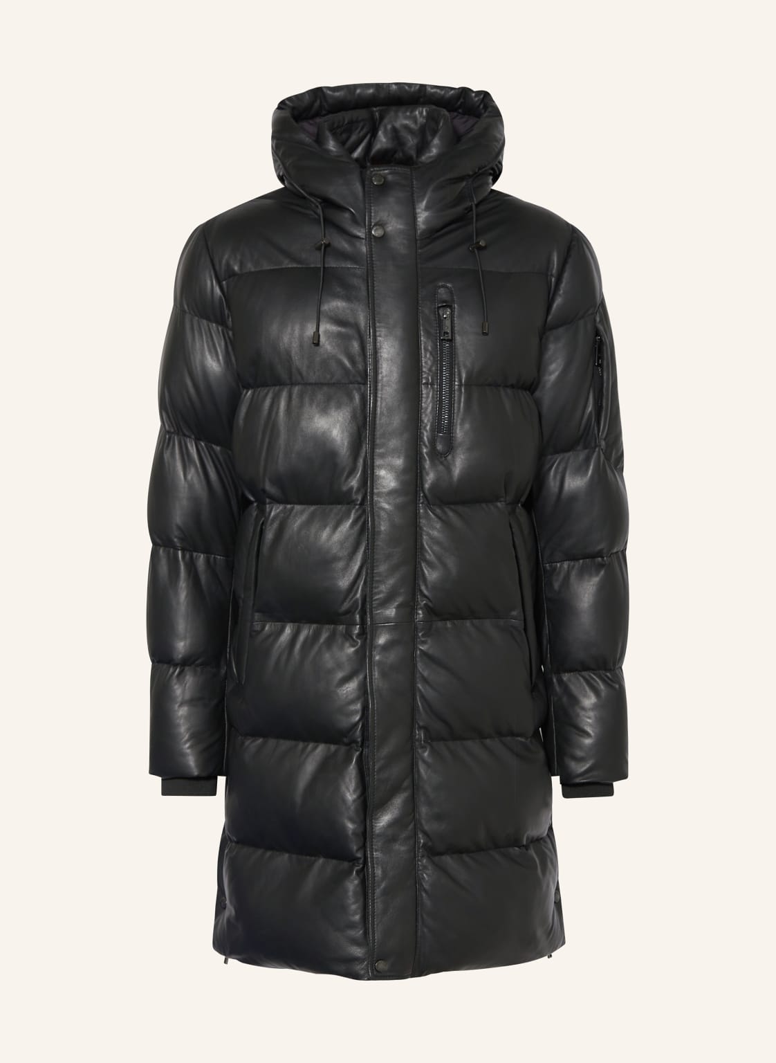 Milestone Steppmantel Mspiero Aus Leder schwarz von Milestone