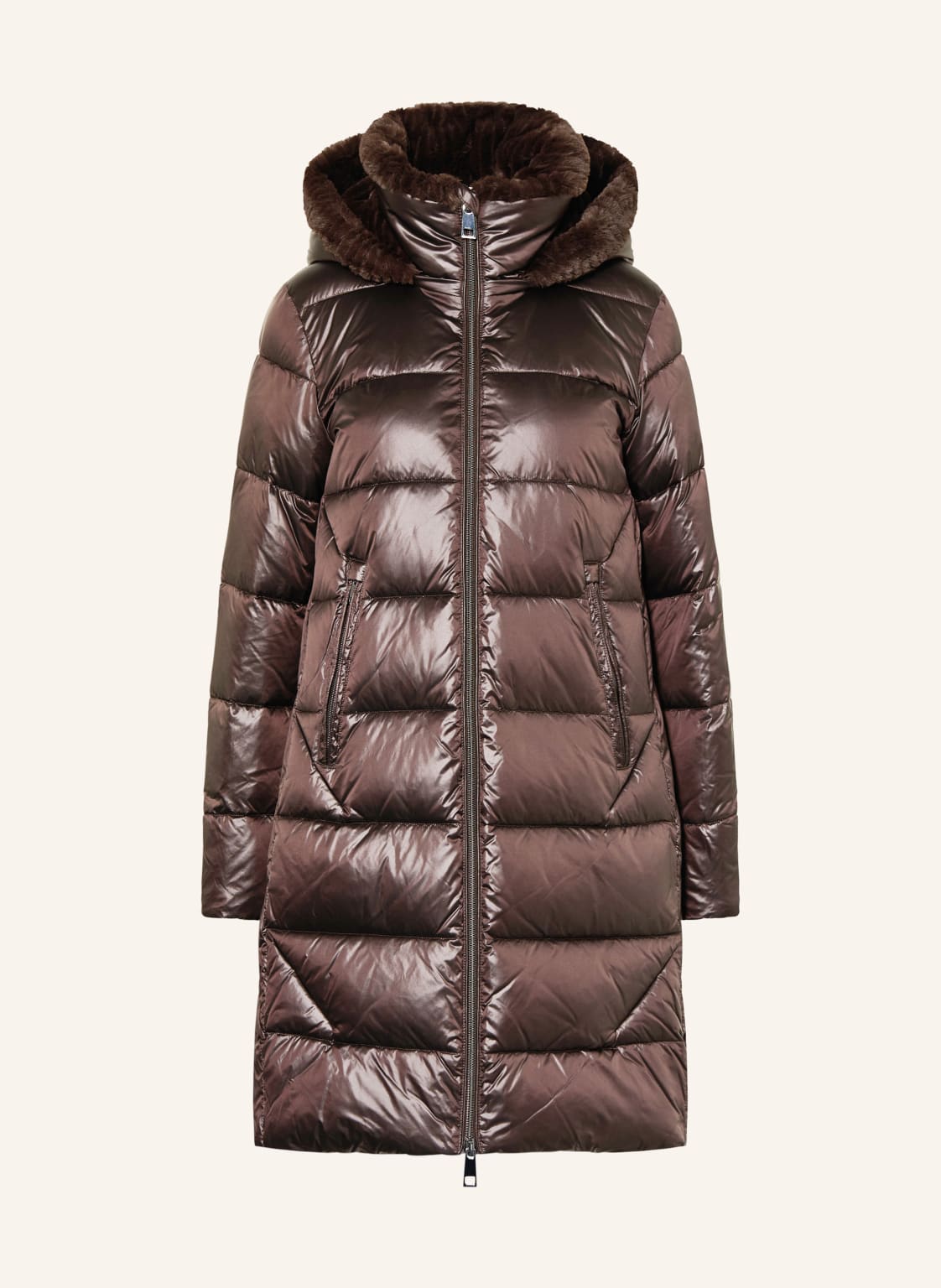 Milestone Steppmantel Msrocky Mit Abnehmbarer Kapuze Und Kunstfell braun von Milestone
