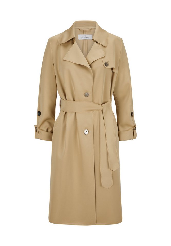 Milestone Trenchcoat MSLenka Damen Mantel Jacke lang feminin, klassisch mit 3/4 Arm von Milestone