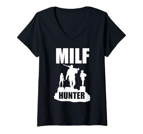 Damen Milfhunter Herren Fasching Lustig T-Shirt mit V-Ausschnitt Damen Milfhunter Herren Fasching Lustig T-Shirt mit V-Ausschnitt von Milfhunter Herren Fasching Lustig