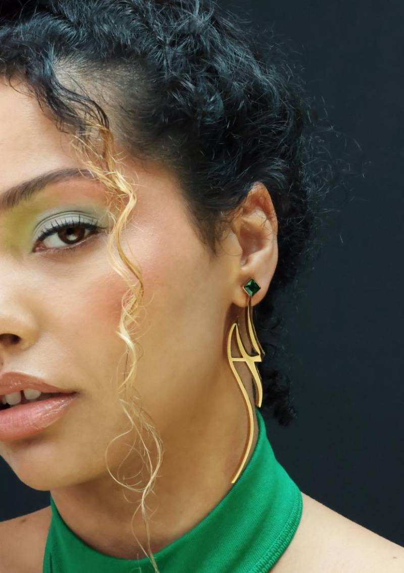 18K Gold Fill Smaragd Ohrstecker Mismatched Ohrstecker von MilgoAwad