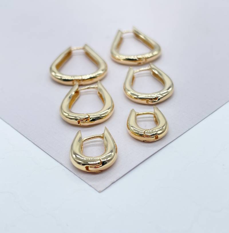 18K Gold Filled Kleine Hufeisen Form Hoop Ohrringewholesal Schmuck Zubehör von MilieJewels