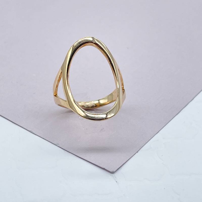18K Gold Filled Offener Ovaler Ring Hallowed Oval Fashion Design von MilieJewels