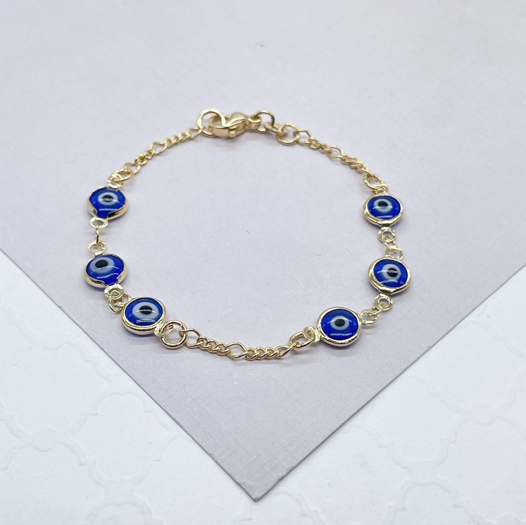 18K Gold Filled Rot Evil Eye Kinder Armband Schutz von MilieJewels