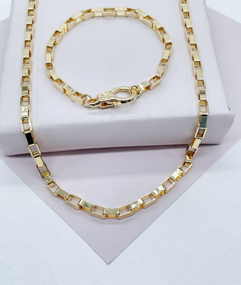18K Gold Filled Short Link Paper Clip Set Mit Hand-Cuff Karabinerverschluss von MilieJewels