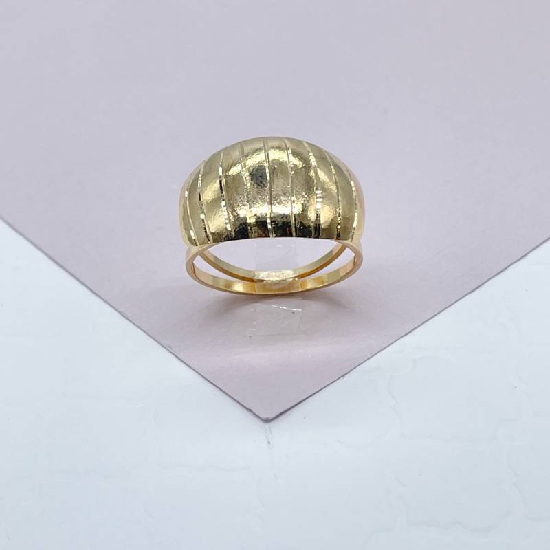 18K Gold Gefüllt Acht Streifen Glatt Ring Diamant Schnitt Oberfläche Licht & Hohl Bessere Passform Und Comt von MilieJewels