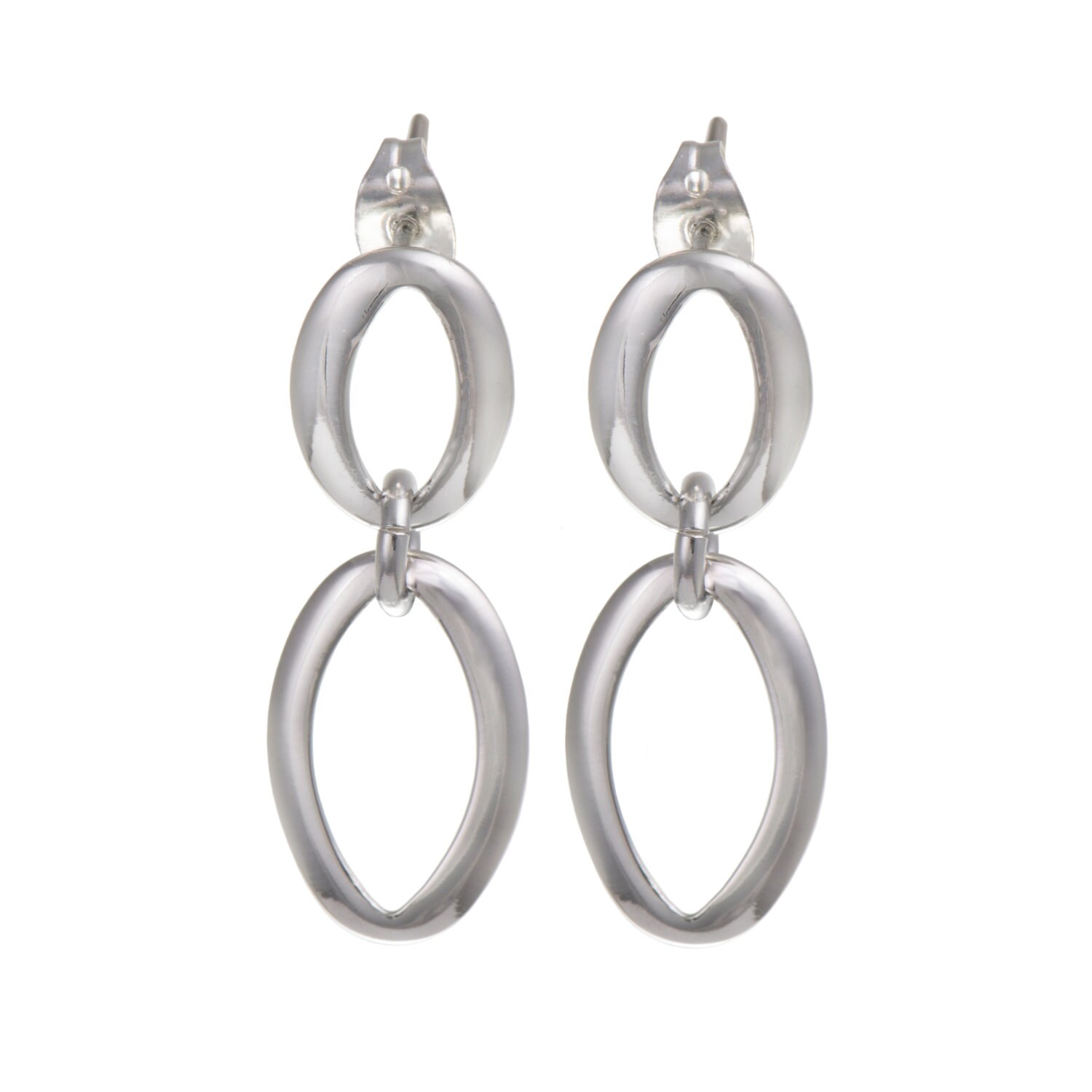 Oval Links Ohrringe Aus Sterlingsilber Oval Links Ohrringe Aus Sterlingsilber von MilinaLondon