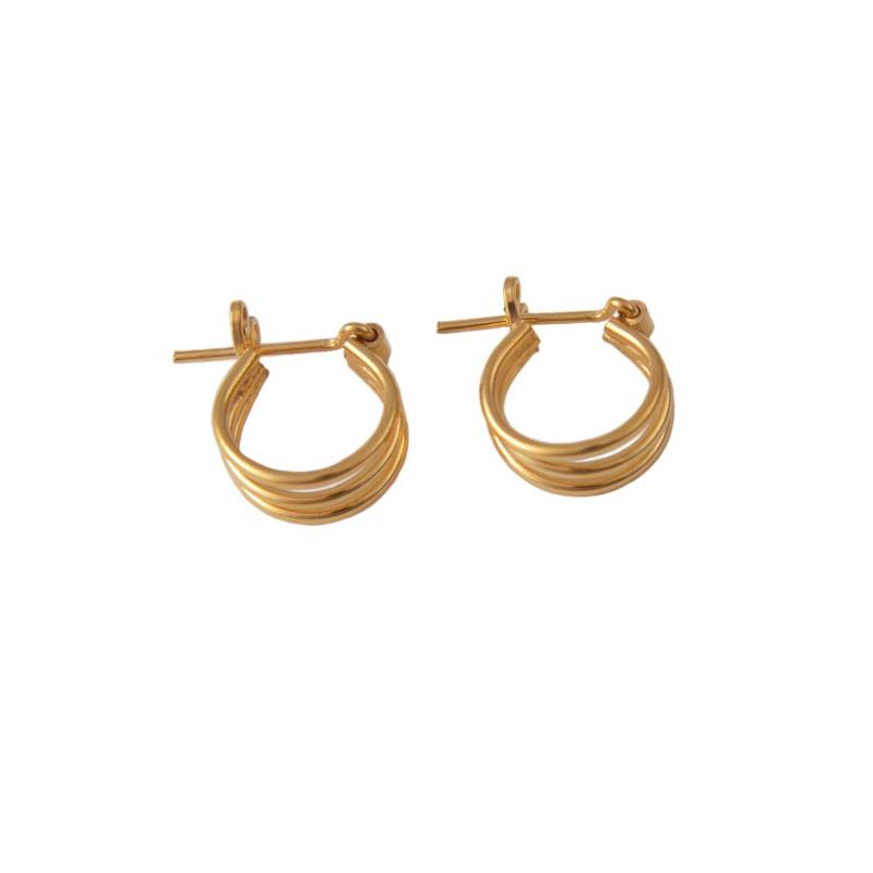 Vergoldete Sterling Silber Creolen - Ohr Lobe Huggies, Kleine von MilinaLondon