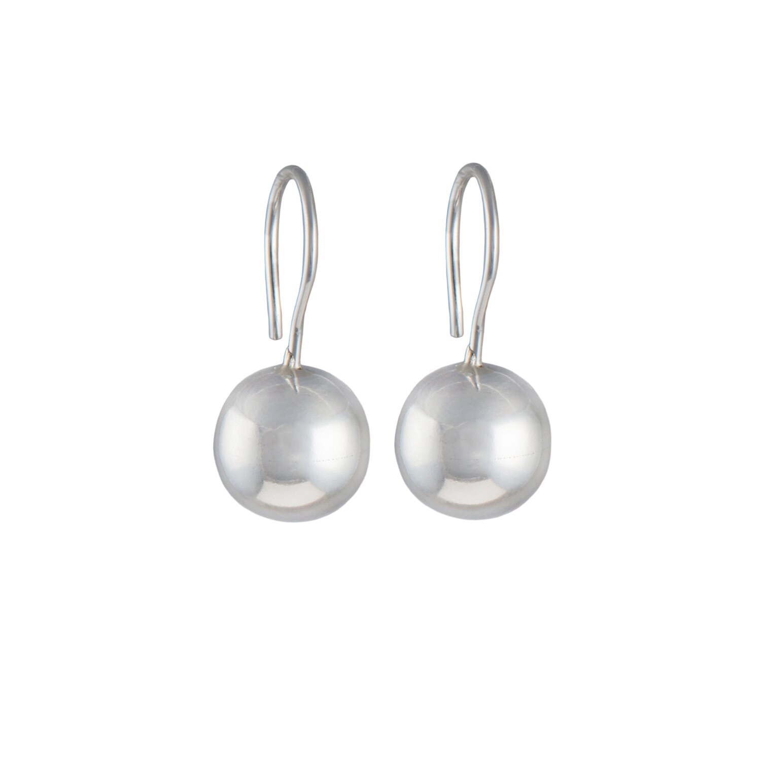 sterling Silber Haken Ohrringe Mit Runden Sphere Drop sterling Silber Haken Ohrringe Mit Runden Sphere Drop von MilinaLondon