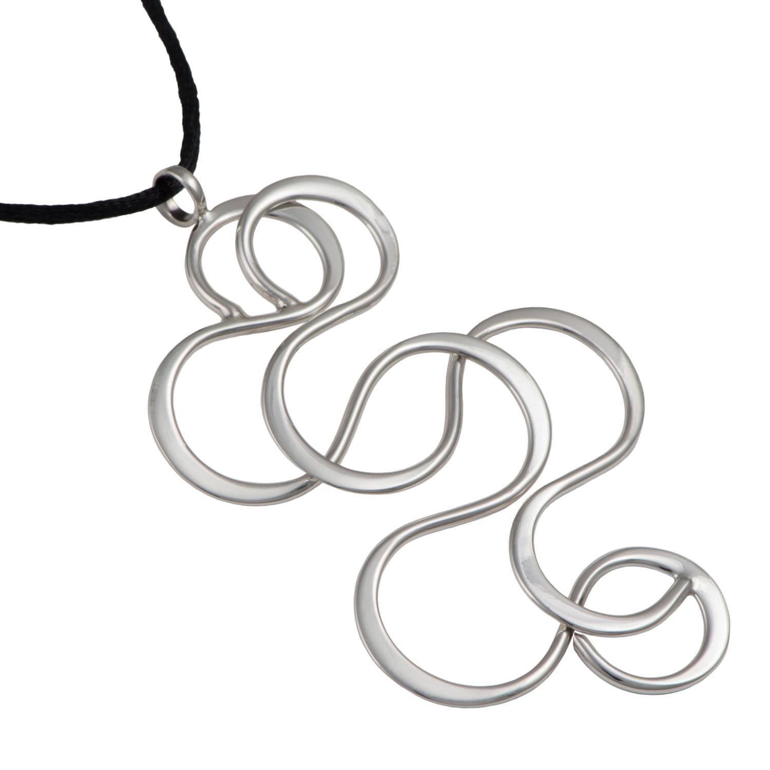 sterling Silber Labyrinth Anhänger | An Einer Schwarzen Kordel Mit Fertigen Silber-Enden sterling Silber Labyrinth Anhänger | An Einer Schwarzen Kordel Mit Fertigen Silber-Enden von MilinaLondon