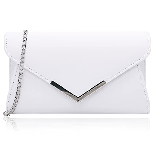 Milisente Clutch Damen Wildleder Abendtasche Klein Umhängetasche(Weiß) von Milisente