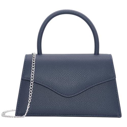 Milisente Damen Abendtasche Braut Party Clutch Geldbörsen Cocktail Prom Handtaschen mit Lackleder, 338-2 Marineblau, Medium von Milisente