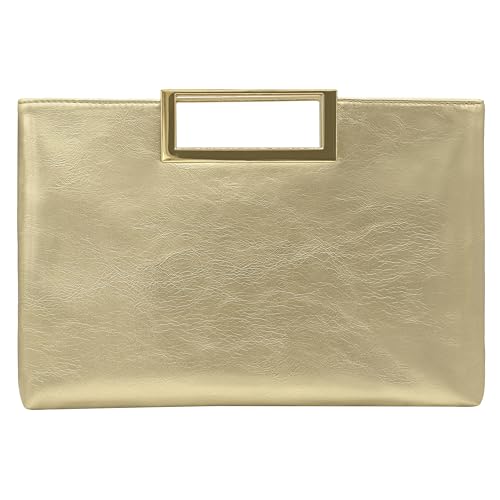 Milisente Damen Clutch Handtasche Schultertasche Elegant Abendtasche mit Handle Crossbodytasche Für Hochzeit Gold von Milisente