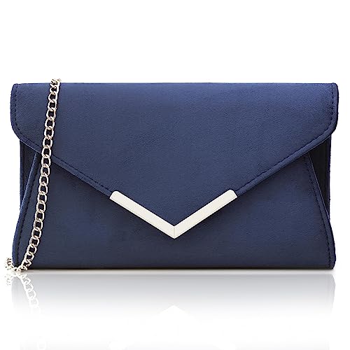 Milisente clutch damen wildleder abendtasche klein Umhängetasche (blau) von Milisente