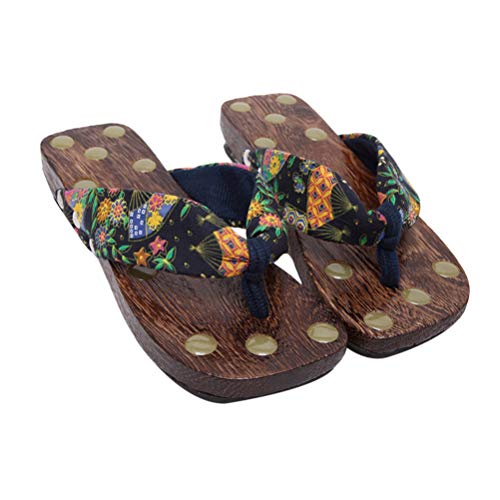 Geta Kimono Clogs Damen Flipflops Elegante Flip-Flops Für Frauen Massage-Clogs Frauen Hausschuhe Fräulein Hölzern Sommer Jade von Milisten