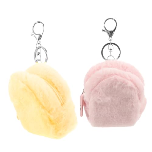 Milisten 2stücke Geldbörse Für Mädchen Und Frauen Süße Mini-plüsch-Tasche Mit Reißverschluss Münzbeutel Als Schlüsselanhänger Für Kopfhörer Und Kleine Utensilien von Milisten