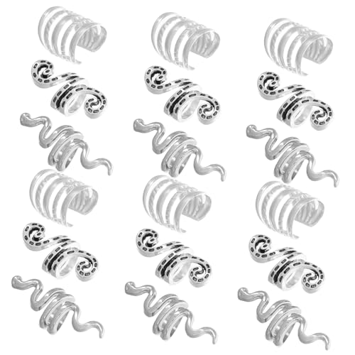 MILISTEN 20 Stück Teiliges Dreadlock Schmuck Silberfarben Hohle Haarperlen Ringe für Zöpfe DIY Haarschmuck für Frauen Moderne Flecht Accessoires für Partys und Hochzeiten von Milisten