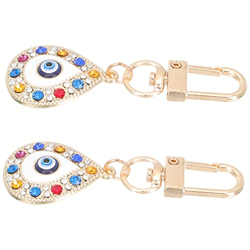 MILISTEN 2St Anhänger des Teufelsauges Perlen des bösen Blicks Böser Blick Schlüsselanhänger ABC wickeltasche säckchen Keyring Blaue Augenanhänger dekorative Schlüsselanhänger Zinklegierung von Milisten
