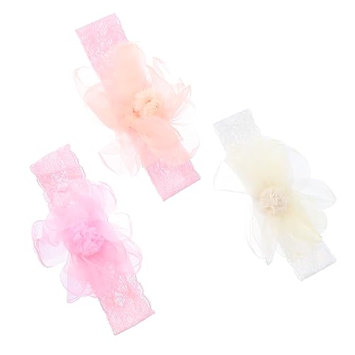 MILISTEN 3 Stück Blüten Spitze Haarbänder Elastische Kopfbedeckung für Mädchen Süßes Haaraccessoire für Kostümpartys und Besondere Anlässe von Milisten
