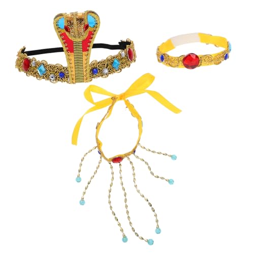 MILISTEN Ägyptisches Cleopatra Kostüm Zubehör für Frauen – 3 Stück Schlangen Stirnband Armband und Gürtel für Halloween Cosplay und Karneval von Milisten
