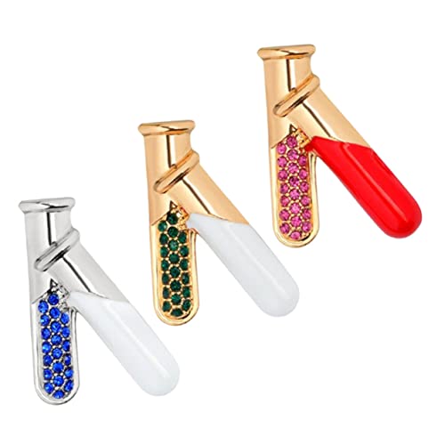 Milisten 3stücke Strass Reagenzglas Broschen Abzeichen Mode Labor Reagenzglas Schmuck von Milisten