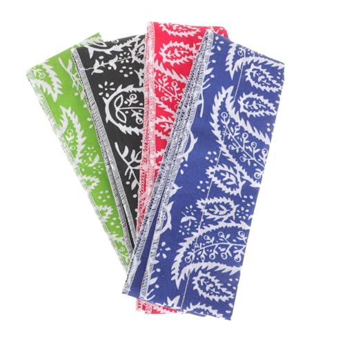 MILISTEN 4 Stück Teiliges Dekoratives Haarschal Atmungsaktiver Sommer kopfschmuck Kühlendes Sport haarband in Rot Grün Blau mit Baumwoll polyester mischung Modisches Haartuch für Damen von Milisten