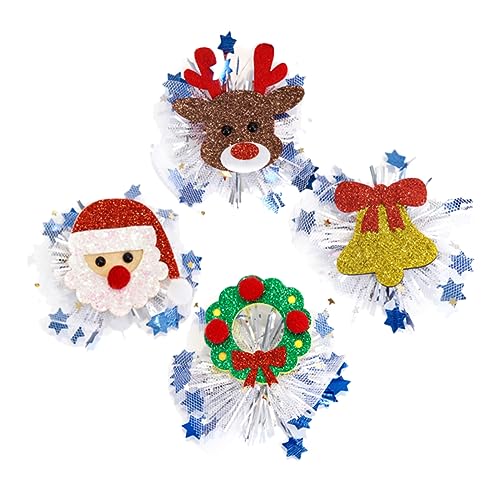 MILISTEN 4 Stück Teiliges Weihnachts Haarspangen für Mädchen Leichte Kleine Haarklammern mit Festlichen Motiven Geeignet für Partys Cosplay Bühnenauftritte und Alltag Schadstofffrei und von Milisten
