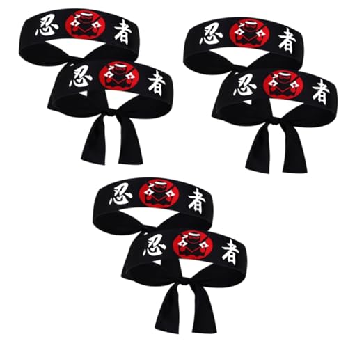 MILISTEN 6 Stk Stirnband mit Ninja-Print Turban Kostüm Haarband Outfits japanische stirnband männer Tragbares japanisches Stirnband Sushi Geschenk Schal Kleidung Kind schmücken Polyester von Milisten