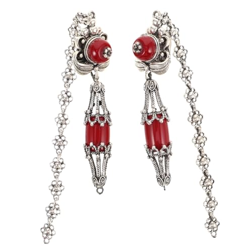 MILISTEN Retro Ethnische Ohrhänger mit Langen Quasten und Blumendetails Einzigartige Wasserfall Ohrringe für Frauen Dunkler Gothic Stil für Partys Hochzeiten und Feiern von Milisten