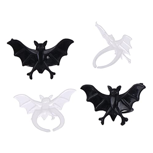 Milisten 1 Satz Luminous Bat Ringe Set Plastikringe für Halloween Feiern Glühende Finger Ringe für Gruselige Kostüme und Deko für Halloween Partys und Süßes oder Saures von Milisten