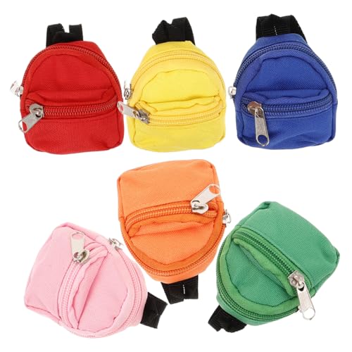 Milisten 1 Satz Puppen Ankleidetasche Miniatur Für Weichen Kleinen Winzigen Rucksack Mädchen Süße Kinderpuppen Tragetasche Zubehör Schlüsselanhänger Mini Rucksack 6 Stück von Milisten