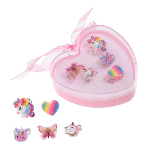 Milisten 1 Schachtel Einhorn Ringe für Mädchen Verstellbare Schmuckstücke im Set für Geburtstagsfeiern Mitgebsel Buntes Design für Einen Auffälligen Look Milisten 1 Schachtel Einhorn Ringe für Mädchen Verstellbare Schmuckstücke im Set für Geburtstagsfeiern Mitgebsel Buntes Design für Einen Auffälligen Look von Milisten