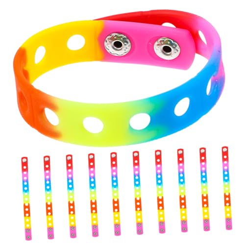 Milisten 10 Stück Bunte Silikonarmbänder Unisex Elastisch Sportlich Modisch Dekorative Armbänder Party Wristbands Langlebig und Vielseitig für Damen und Herren von Milisten