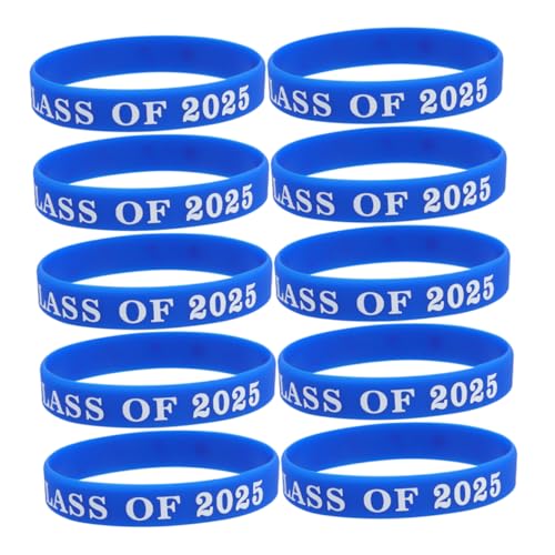 Milisten 10 Stück Graduation Silikonarmbänder Class Of Gummiarmbänder für Männer Frauen und Partygeschenke für Abschlussfeiern von Milisten