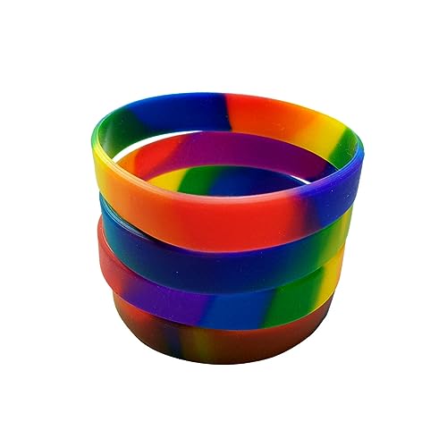 Milisten 10St Regenbogen-Gummiarmbänder Fitness-Armband Schlagarmbänder für Kinder Kinderarmbänder Kinderarmband einhandzwinge Regenbogen Silikonarmbänder Silikonarmband Mehrfarbig Handring von Milisten