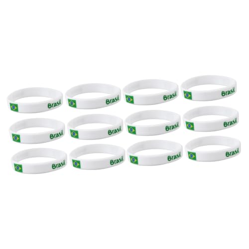 Milisten 12 Stk Armband mit Landesflagge bedruckt brasilien flagge brasilianische flagge Herrenarmbänder Miniatur männer armband einhandzwinge Silikonarmband Länderarmbänder von Milisten