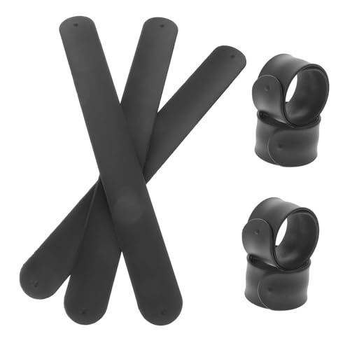 Milisten 12 Stück Teiliges Silikon Slap Armbänder DIY Flexibel Kreativ Schwarz Silikonarmbänder Partygeschenk Spaß Snap Wristbands für Jungen Mädchen von Milisten