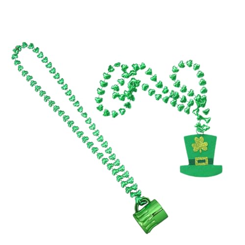Milisten 1Satz Patrick's Day Grüne Perlenkette für Partyzubehör Irische Dekoration Ergänzung für Festliche Anlässe für Damen von Milisten