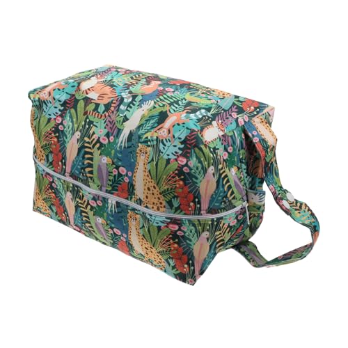 Milisten 1Stück Tragbare wasserdichte Windelaufbewahrungstasche Wiederverwendbarer Organizer für und Kindergarten Feucht und Trockenhaltend Cartoon Design von Milisten