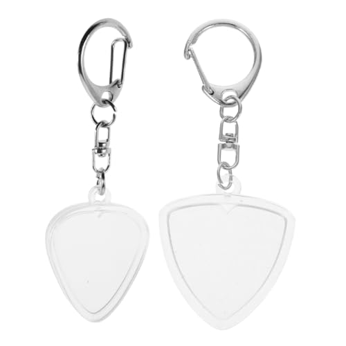 Milisten 2 Stück Gitarrenplektrenhalter Transparent mit Schlüsselanhänger Kompakte Plectrum Aufbewahrungsbox Leichtes Design für Musiker Praktischer Gitarrenplektrum Organizer für Unterwegs von Milisten